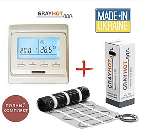 

Двужильный нагревательный мат GrayHot (7,1 м2) с терморегулятором Е51