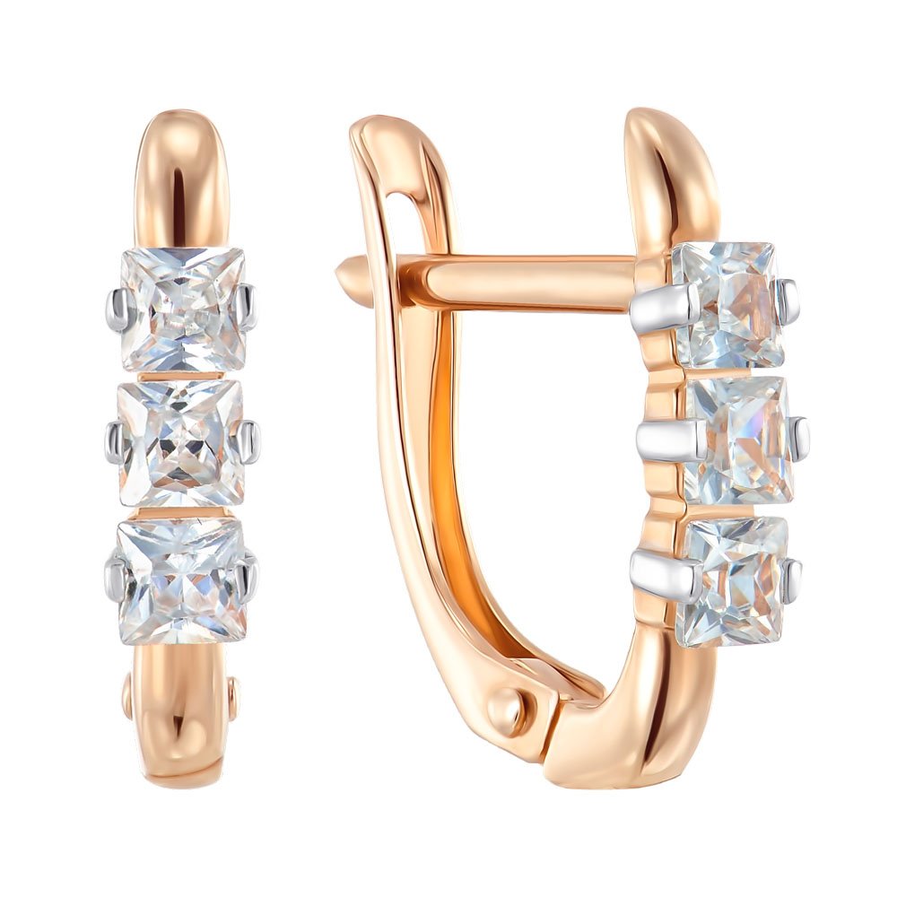 

Серьги из красного золота с фианитами 000144199