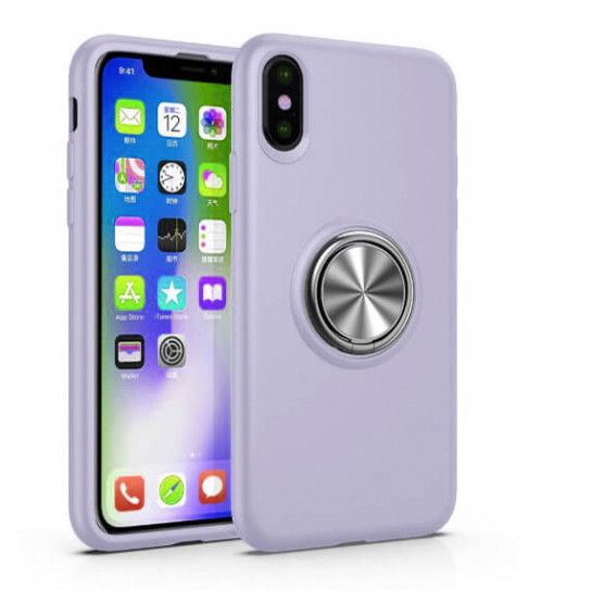 

TPU чехол Epik Summer ColorRing под магнитный держатель для Apple iPhone XS Max (6.5") Фиолетовый