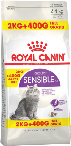 

Сухой корм Royal Canin Sensible для котов от 1 года с чувствительным пищеварением 2 кг + 0.4 кг