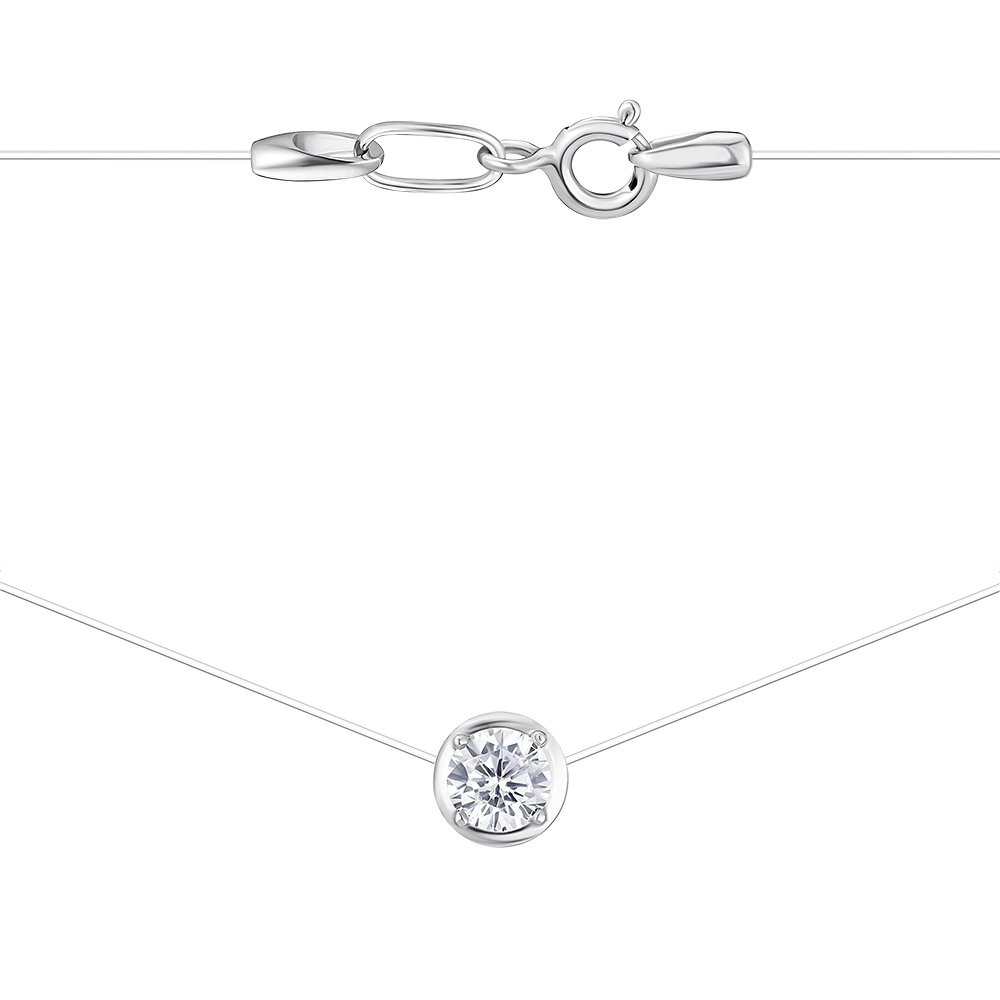 

Cеребряное колье на леске с фианитом Swarovski 000149230 40 размера