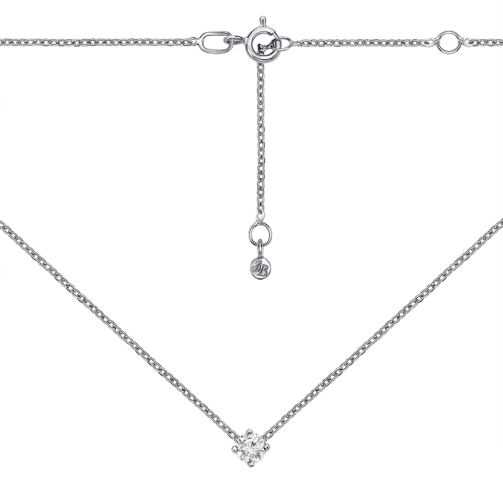 

Колье из белого золота с кристаллом Swarovski 000135781 40 размера
