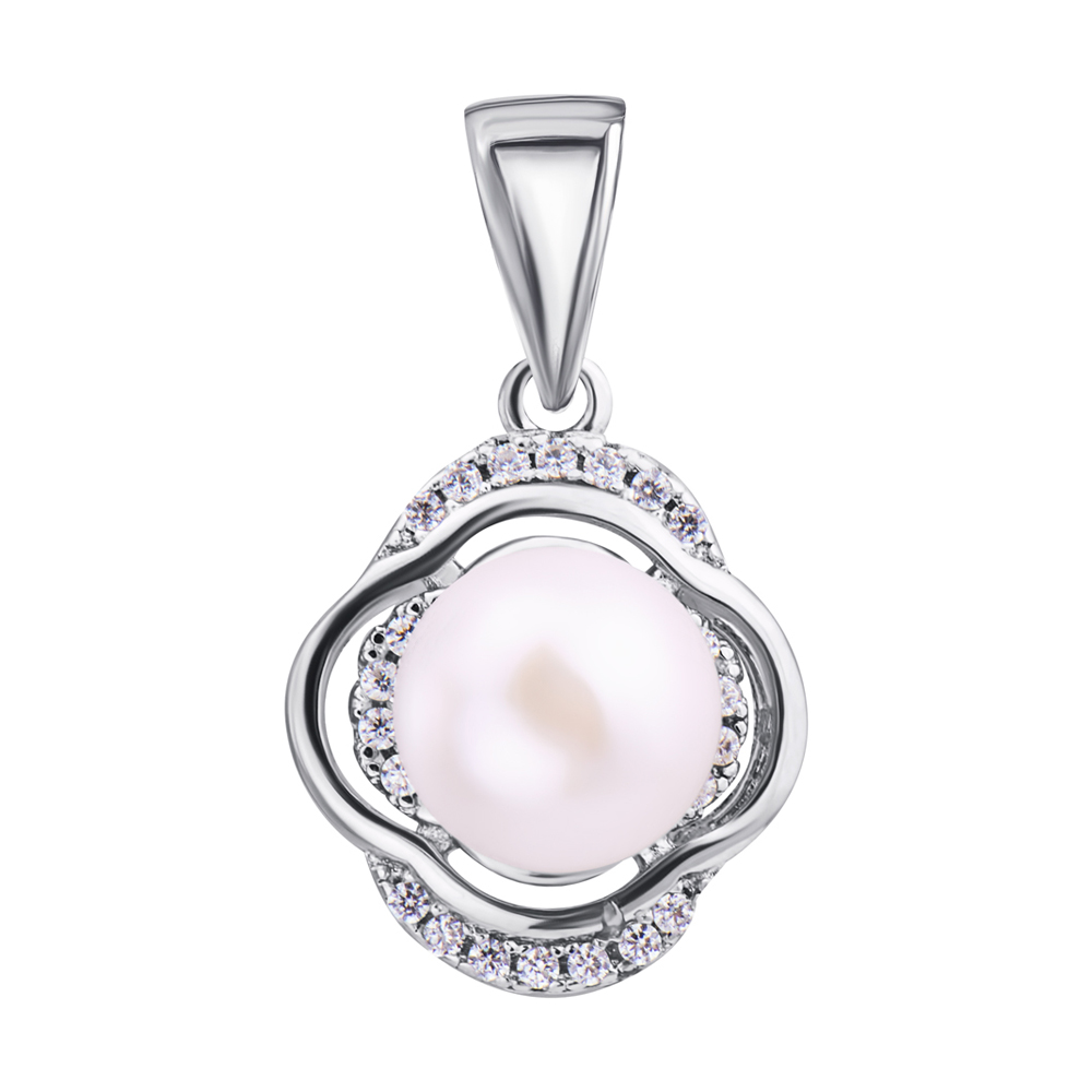 

Серебряная подвеска с жемчугом и фианитами 000132594