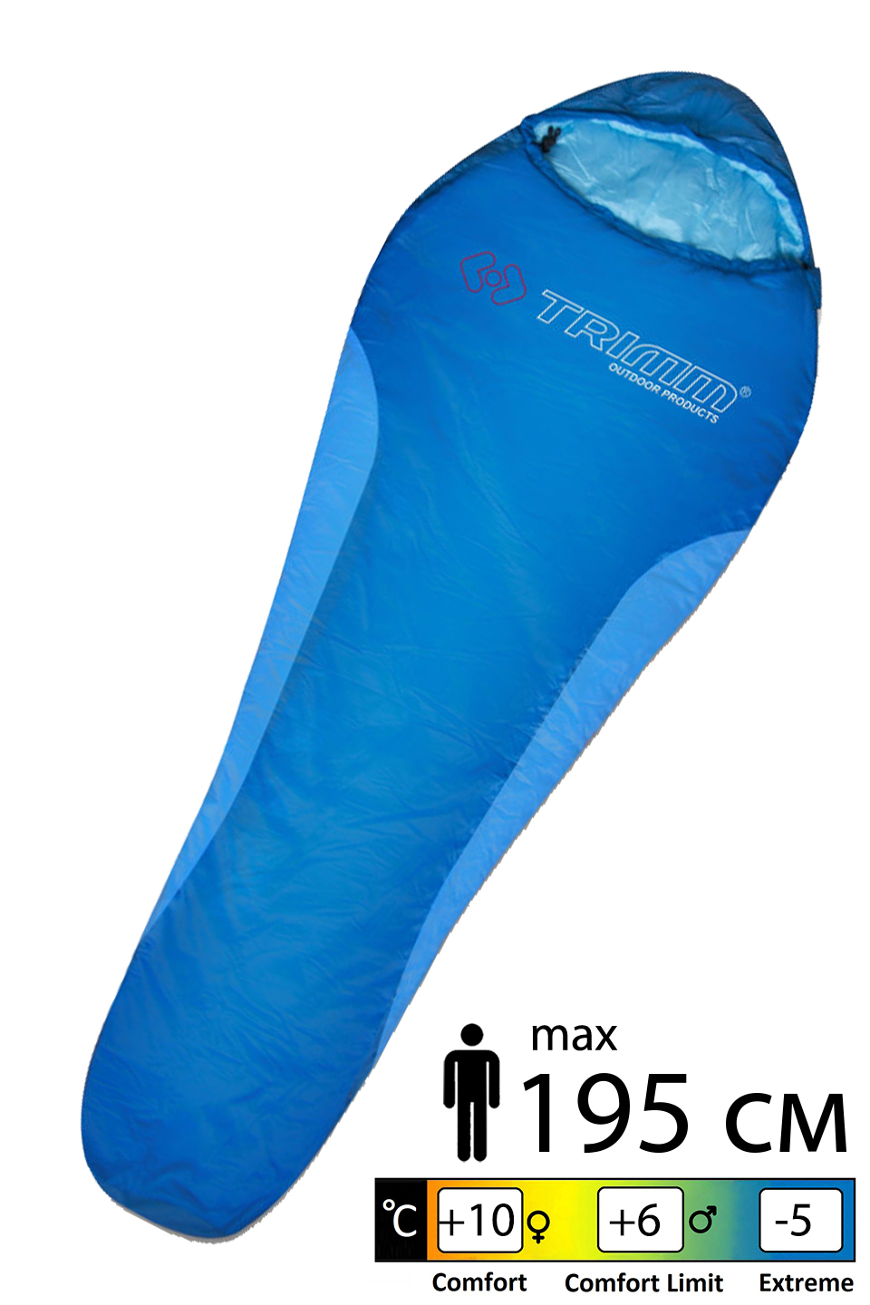 

Спальник Trimm Cyklo sea blue/mid. blue 195 - 001.009.0469 - 195R