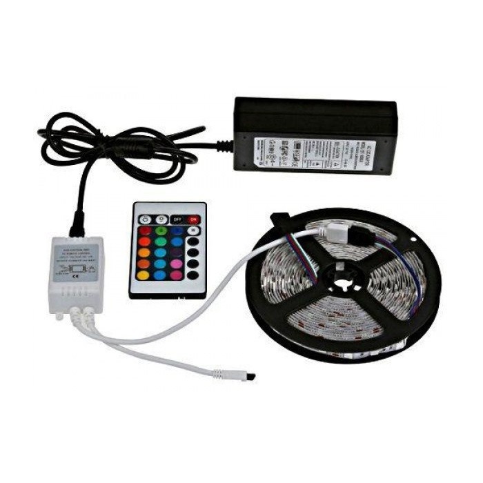 

Светодиодная лента RGB 5050 (пульт + блок питания) 16 цветовых оттенков
