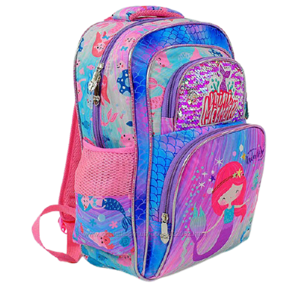 

Рюкзак школьный Schoolbag 43630 Mermaid Русалочка для девочек с пайетками 1 отделение 2 внешних кармана 2 боковых мягкая спинка (123514)