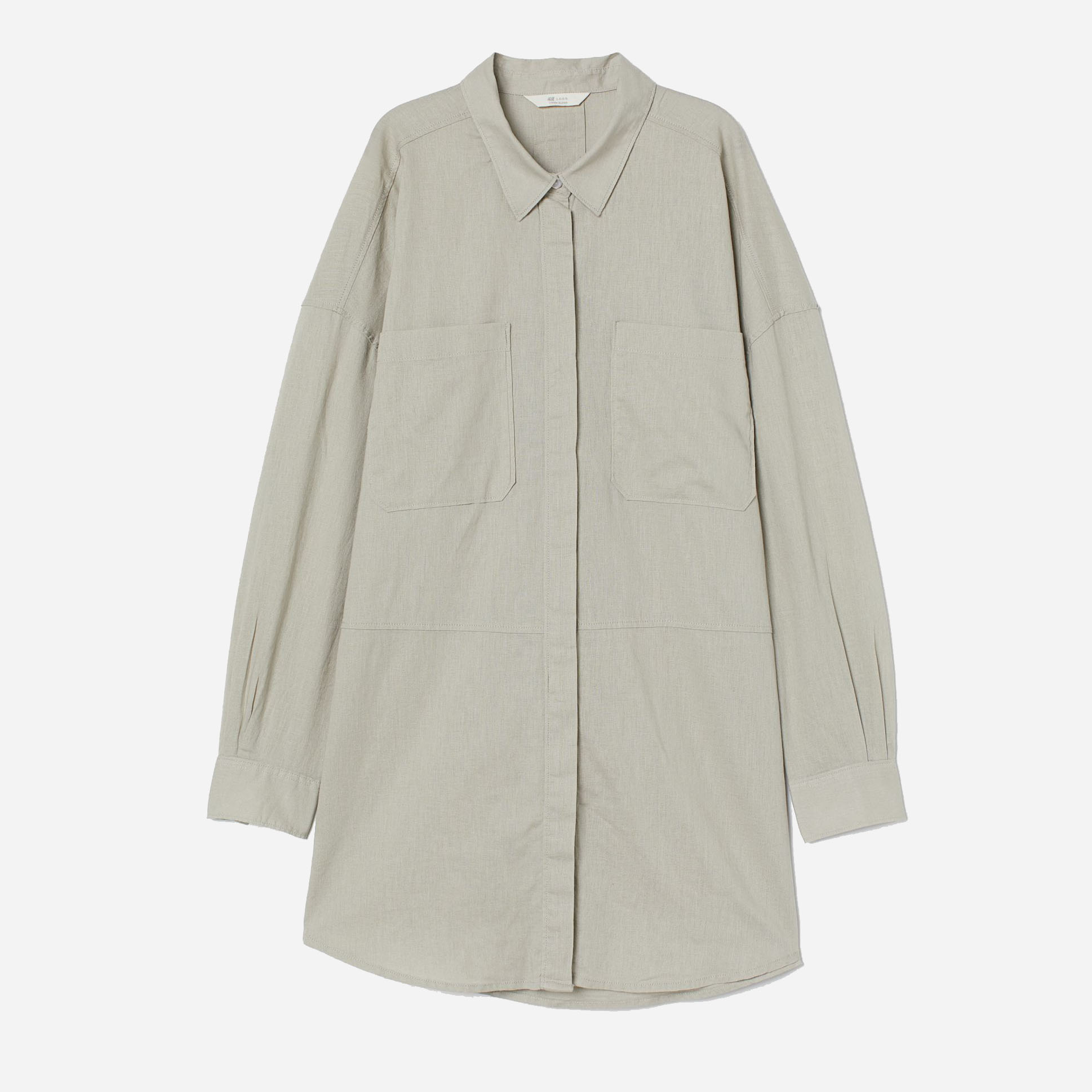 

Рубашка H&M 1807-8607051 S Серая с бежевым