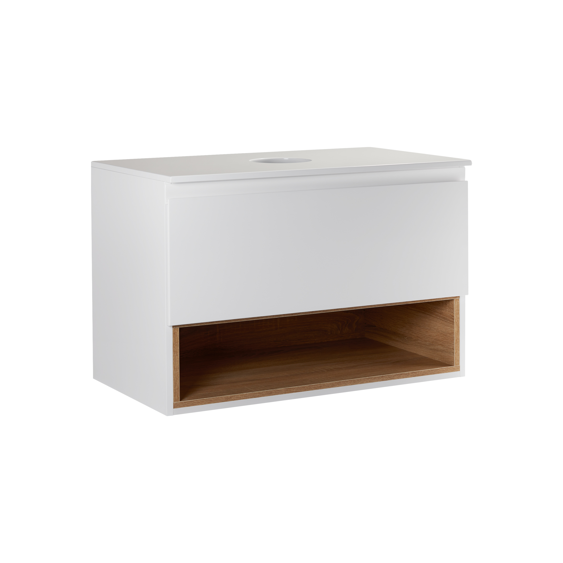 

Тумба подвесная Qtap Robin 700х476х437 White/Whitish oak со столешницей QT1379TPН7001WWO (SX702156)