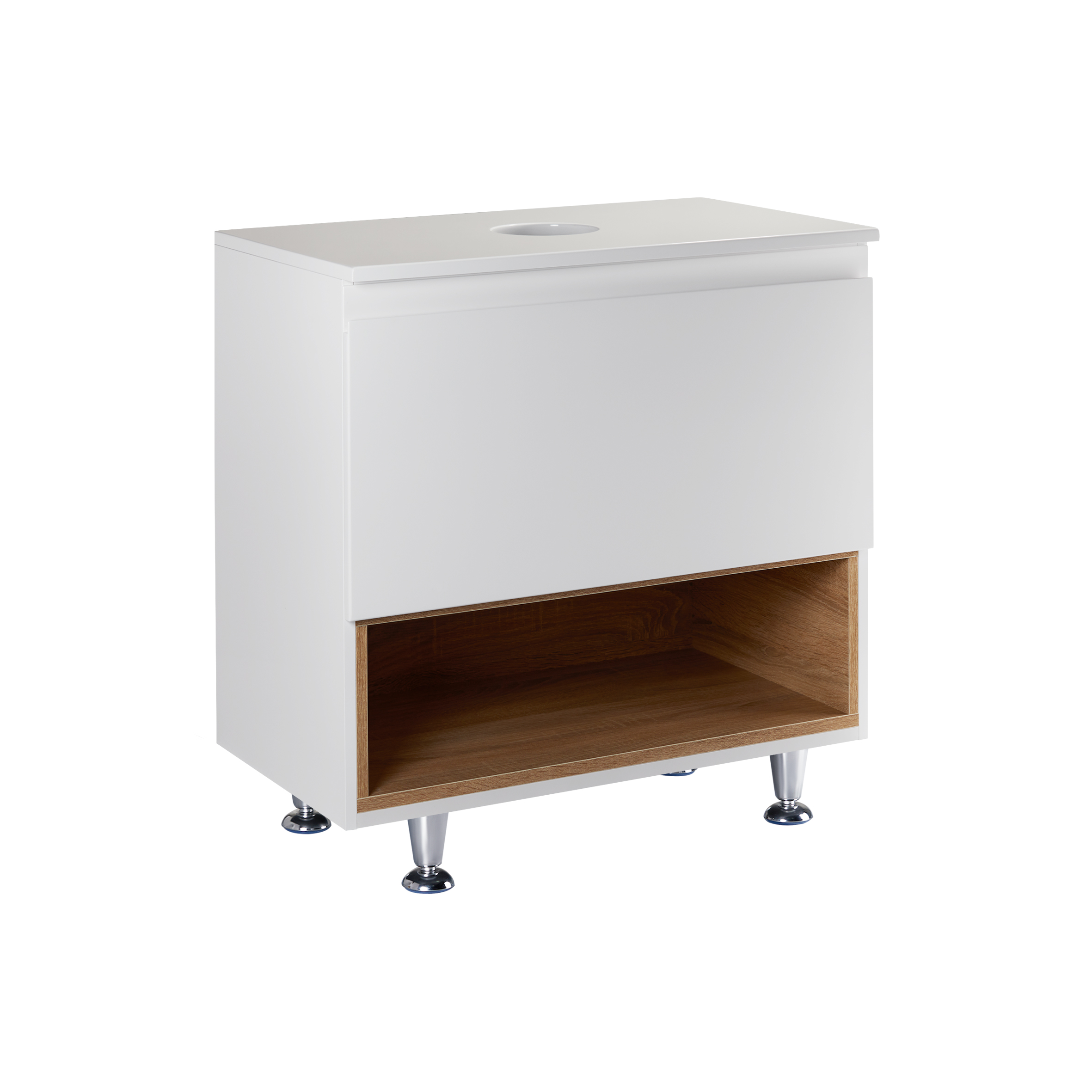 

Тумба напольная Qtap Robin 600х616х437 White/Whitish oak со столешницей QT1380TNН6001WWO (SX702161)