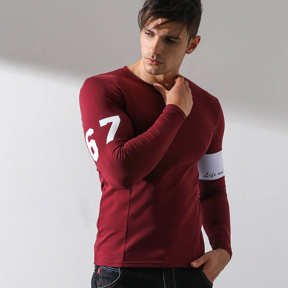

Стильный мужской лонгслив SuperBody 2765 XXL цвет красный
