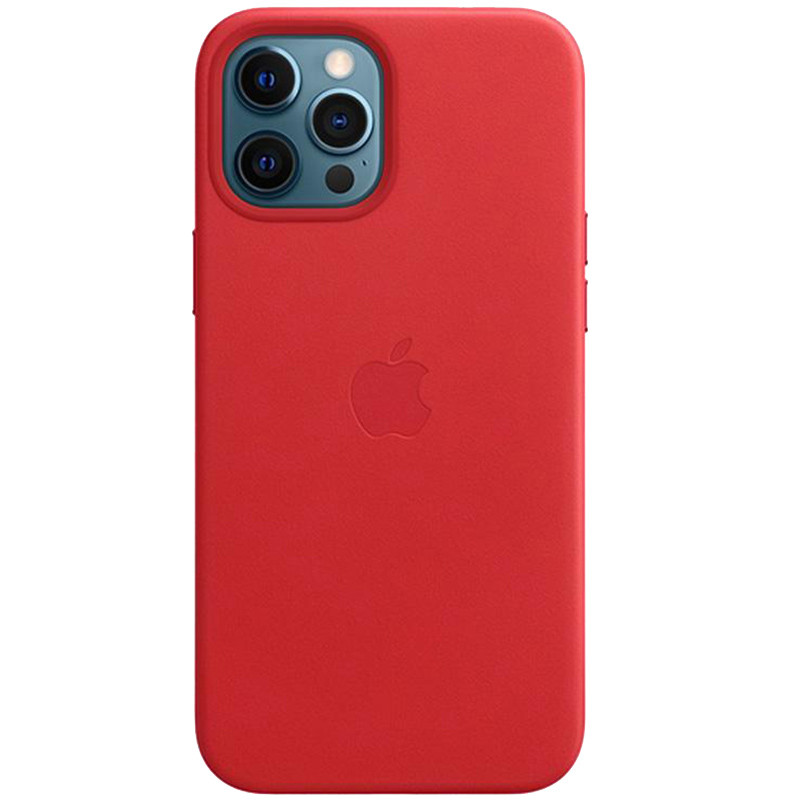 

Кожаный чехол Leather Case (AAA) with MagSafe для Apple iPhone 12 Pro Max (6.7") Red Без бренда
