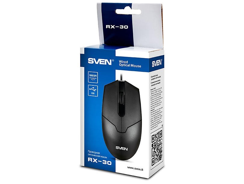 

Мышь компьютерная SVEN RX-300 Wireless (black) USB, 2 key, 1 Wheel, 1000dpi