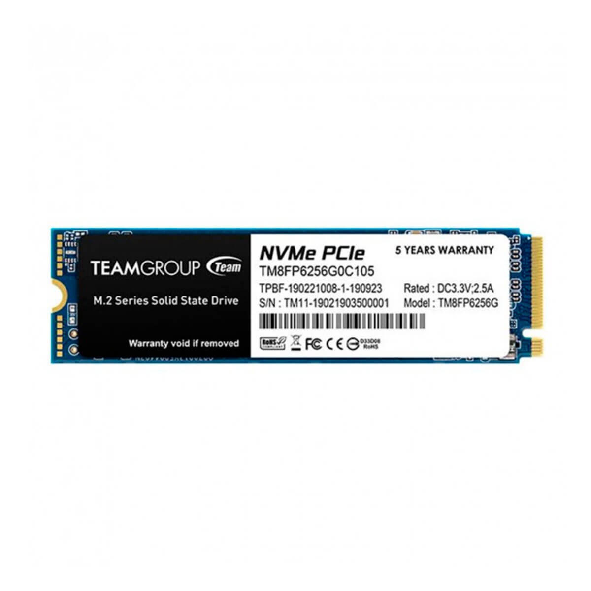 

Накопитель SSD 256GB Team MP33 M.2 2280 PCIe 3.0 x4 3D TLC (TM8FP6256G0C101)