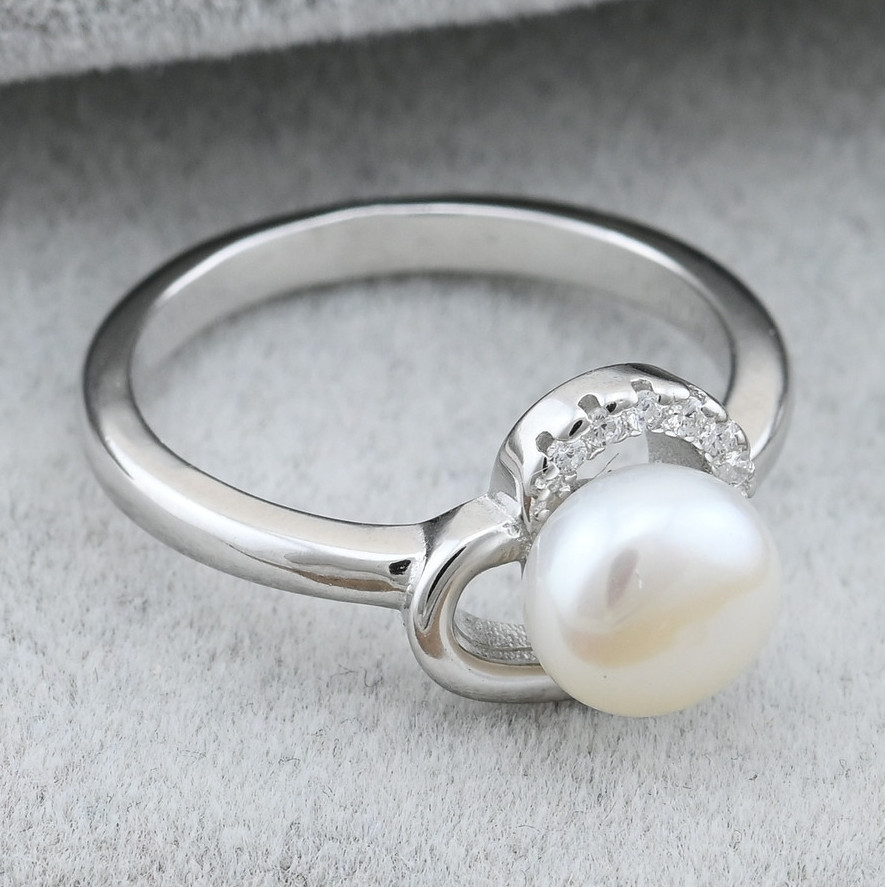 

Серебряное кольцо вставка искусственные жемчужины 19
