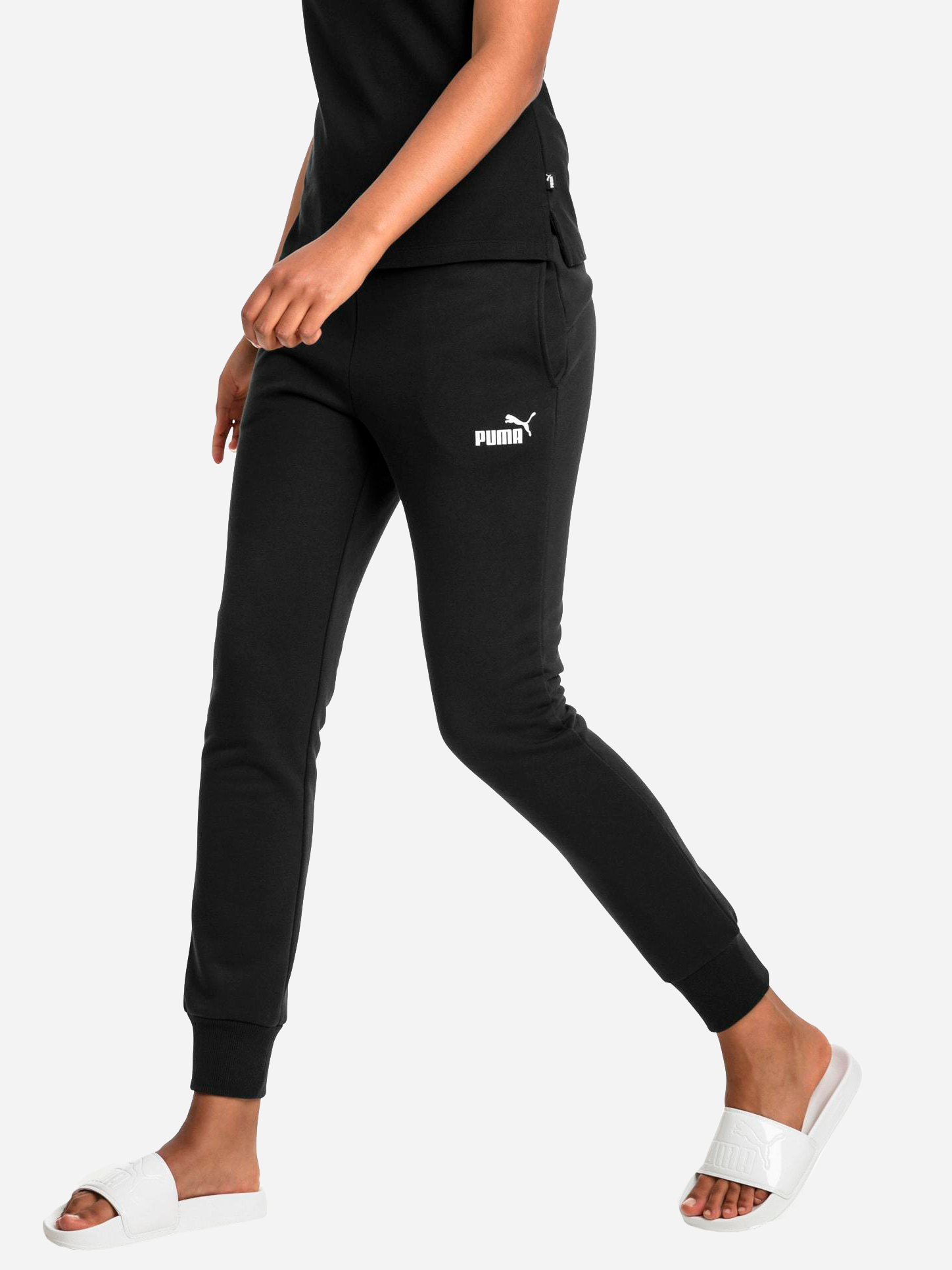 Акция на Спортивні штани на флісі жіночі Puma ESS Sweatpants 58683901 L Чорні от Rozetka