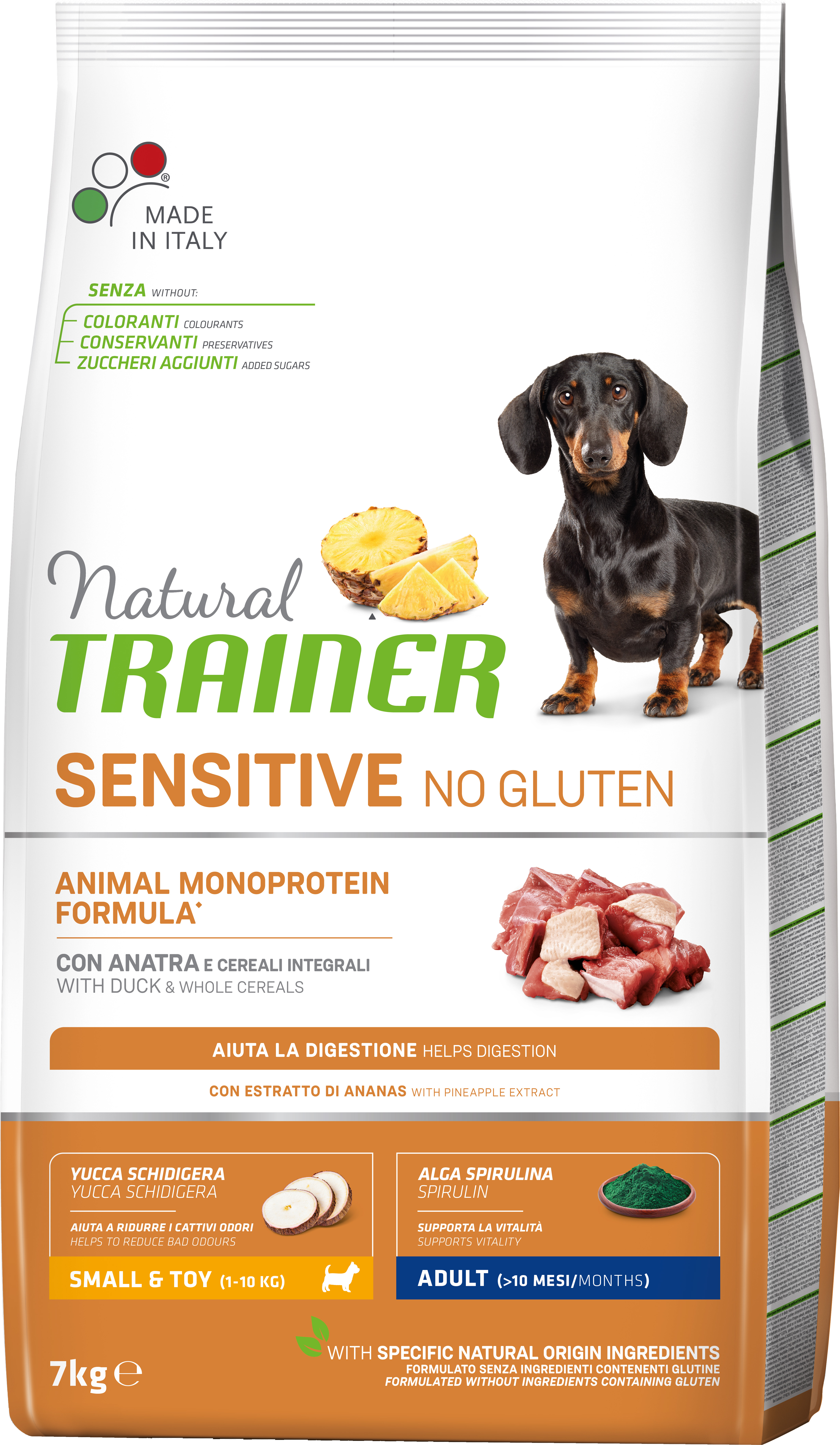

Сухой корм для собак Trainer Natural Dog Sensitive Adult Mini с Уткой 7 кг