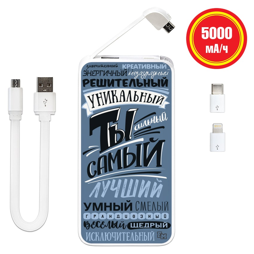 

FM Внешнее зарядное устройство Ты самый 5000 mAh (E505-36)