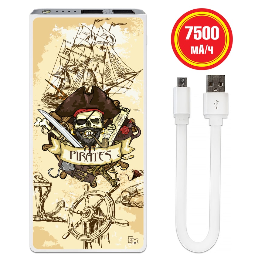 

FM Зарядное устройство Пираты 7500 mAh (E189-28)