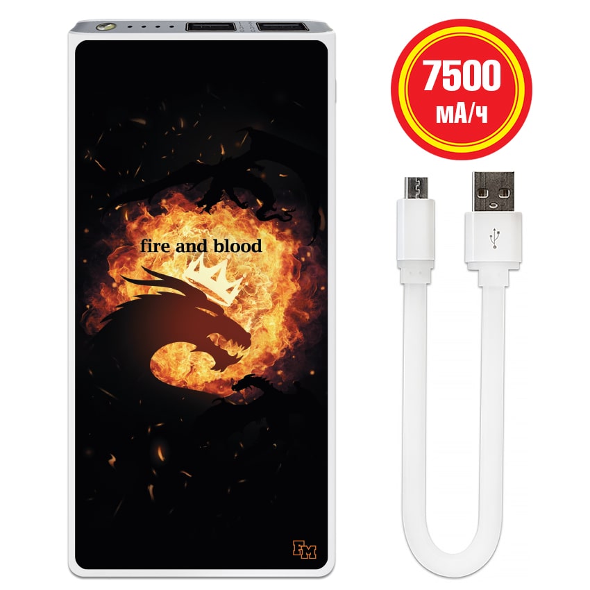 

FM Портативная мобильная батарея Fire 7500 mAh (E189-13)