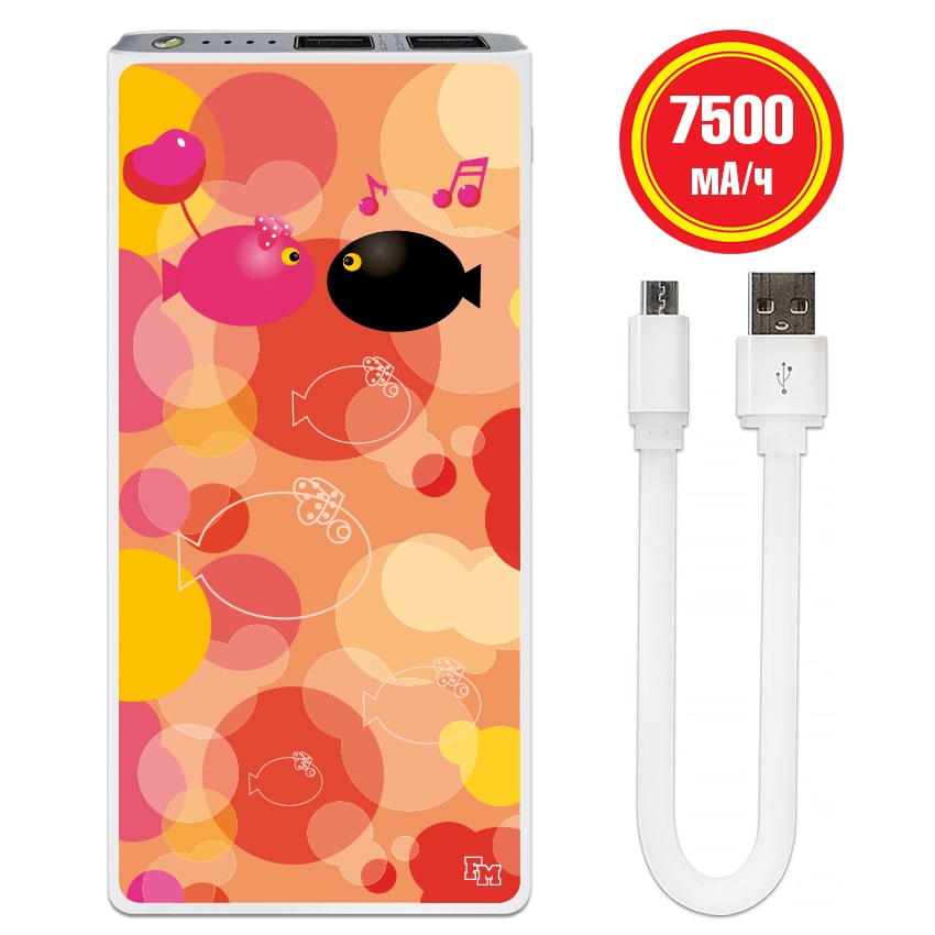 

FM УМБ с принтом Влюбленные рыбы 7500 mAh (E189-21)