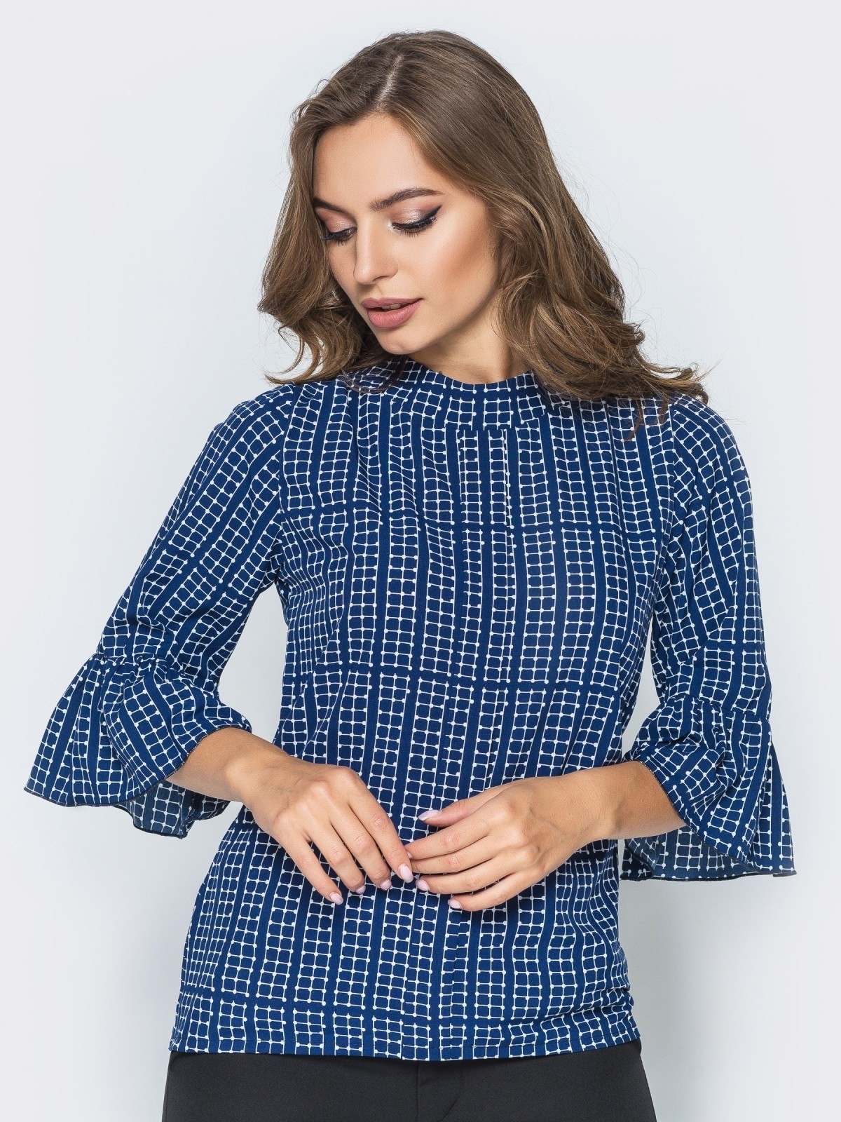 

Блузка REMISE STORE V184  темно синяя, Блузка REMISE STORE V184 L темно синяя