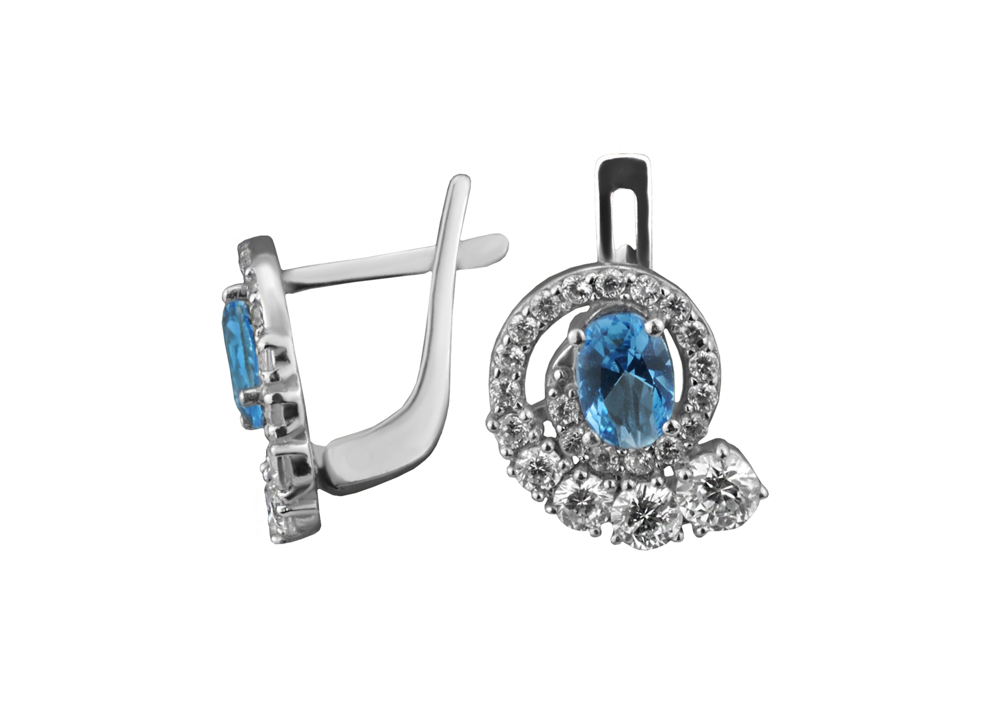 

Серьги серебряные с кварцем London blue Доротея 2931/9р QLB