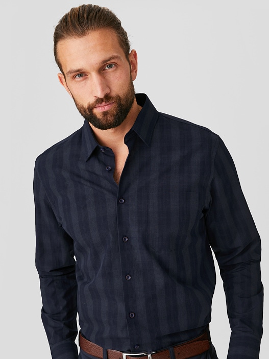 

Рубашка C&A 07-2105357-001 XXL Темно-синяя (СА2000001857281)