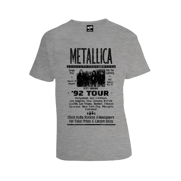 

Футболка Metallica 92 Tour Серый, Футболка Metallica 92 Tour Серый L