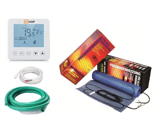 

Теплый пол Arnold Rak нагревательный двухжильный мат FH-ЕС 180 360Вт 2 м² с программируемым сенсорным терморегулятором HOF sen в комплекте (T900148711)