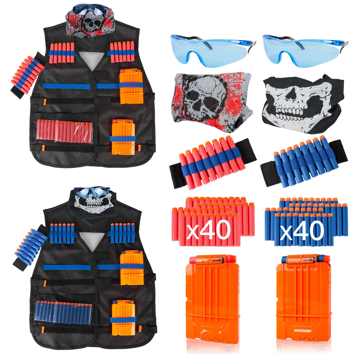 

Набор из 2 тактических жилетов с аксессуарами Little Valentine N-Strike Elite Series Tactical Vest