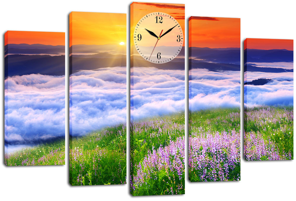 

Модульная картина с часами DK Place 80x120 см (m5c-chf49)