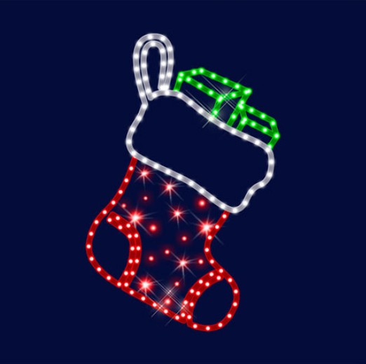 

Мотив светодиодный новогодний "Сапожок с подарками" Lumiere 0.65м*0.55м