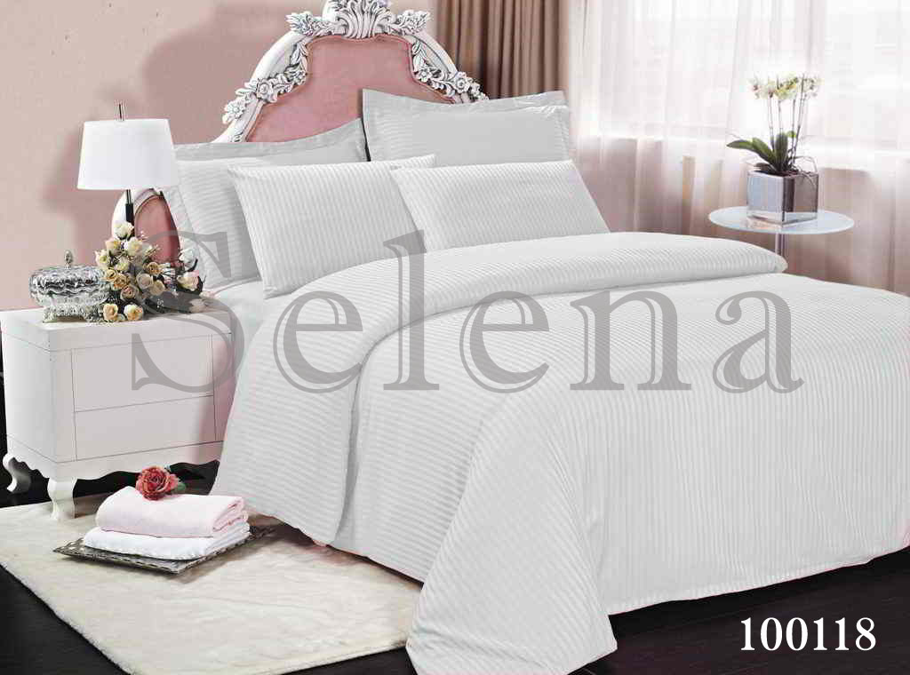 

Комплект постельного белья Бязь ТМ Selena "White Stripe" 100118 Двуспальный