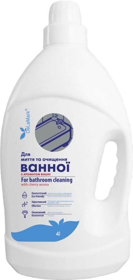 Акція на Универсальное средство для мытья ванной комнаты DeLaMark с ароматом вишни 4 л (4820152332028) від Rozetka UA