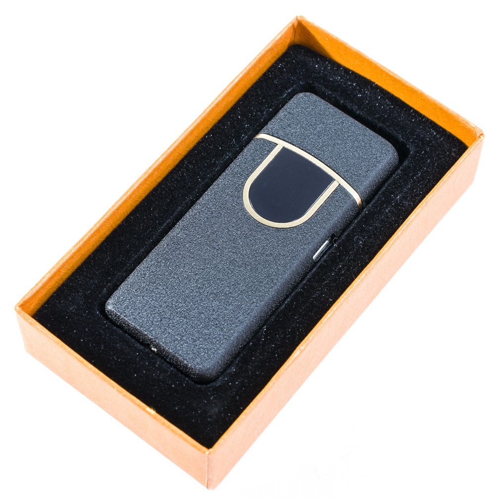 

Электрозажигалка спиральная аккумуляторная Classic Fashionable серая матовая USB 6746