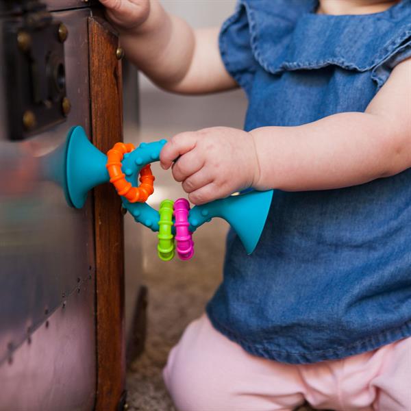 

Прорезыватель-погремушка на присосках Fat Brain Toys pipSquigz Loops бирюзовый (F166ML)