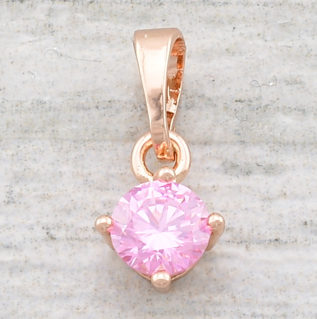 

Кулон Xuping для цепочки до 3 мм 80570 размер 14х5 мм розовые фианиты вес 0.5 г позолота РО