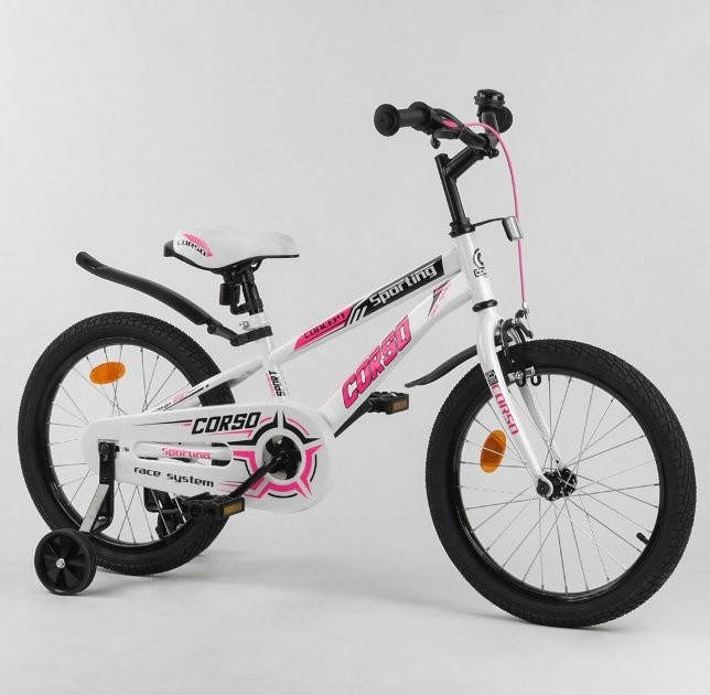 

Велосипед 18" дюймов 2-х колёсный "CORSO" R-18362 белый