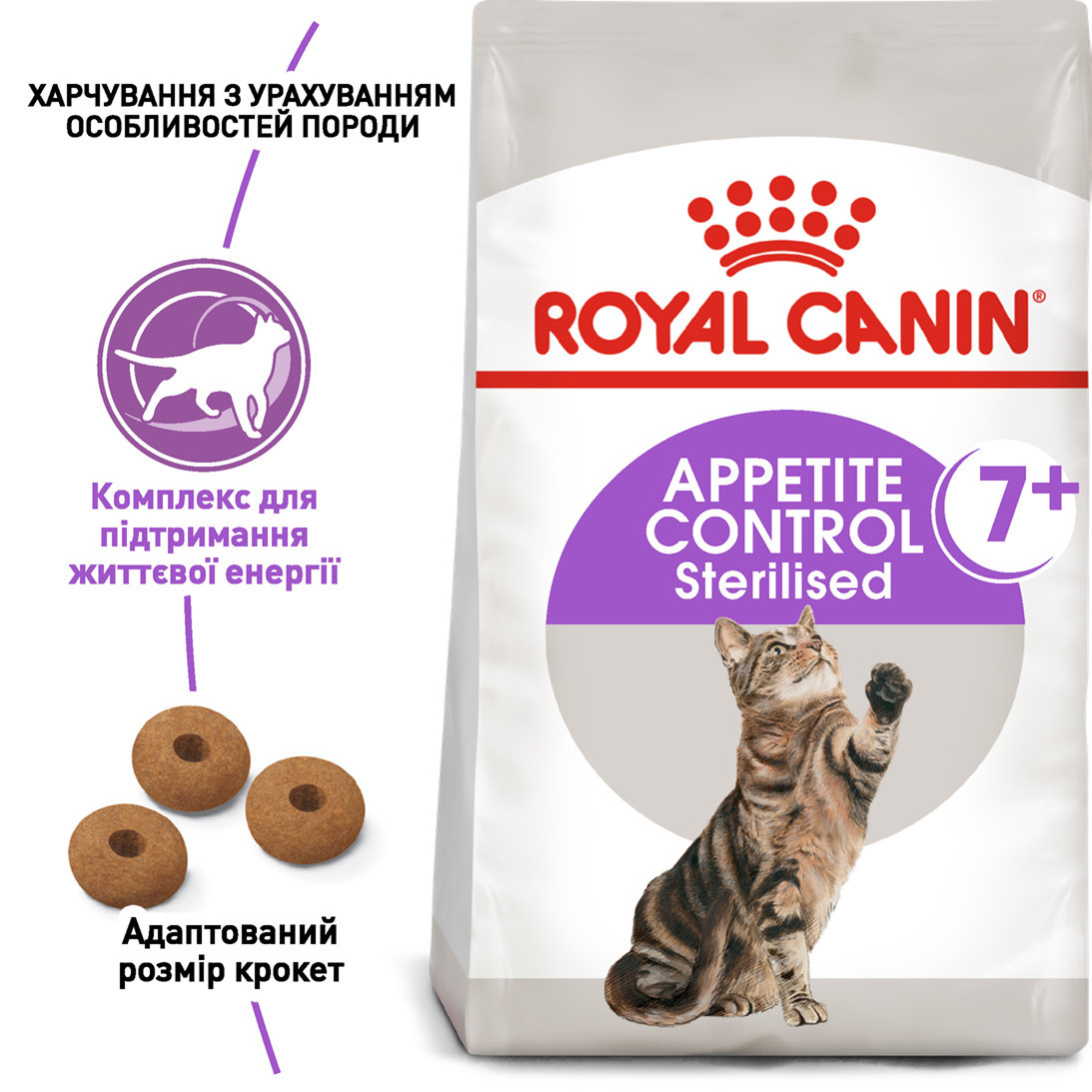

Сухой корм для котов Royal Canin Sterilised Appetite Control 7+, 1.5кг