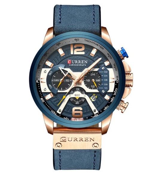 

Мужские часы хронограф Curren 8329 Blue-Gold