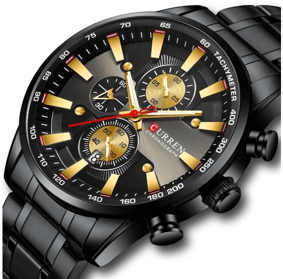 

Мужские часы хронограф Curren 8351 Black-Gold