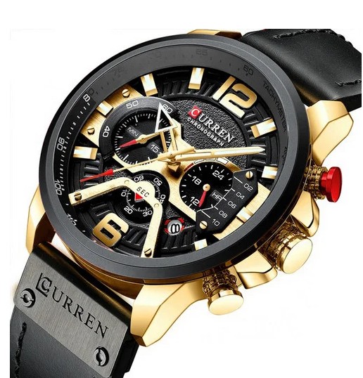 

Мужские часы хронограф Curren 8329 Black-Gold