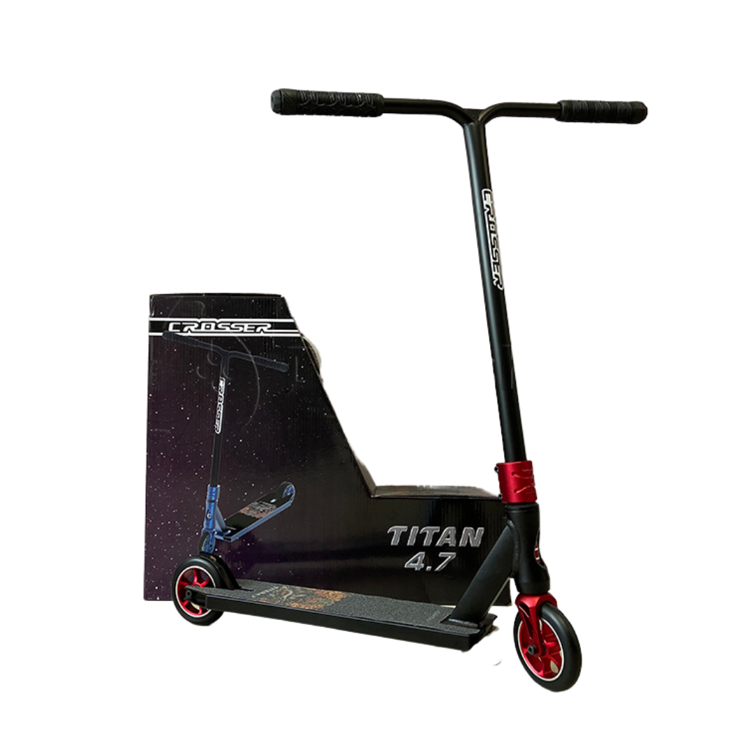 

Трюковый самокат Crosser Titan 4.7 110 mm с пегами красный