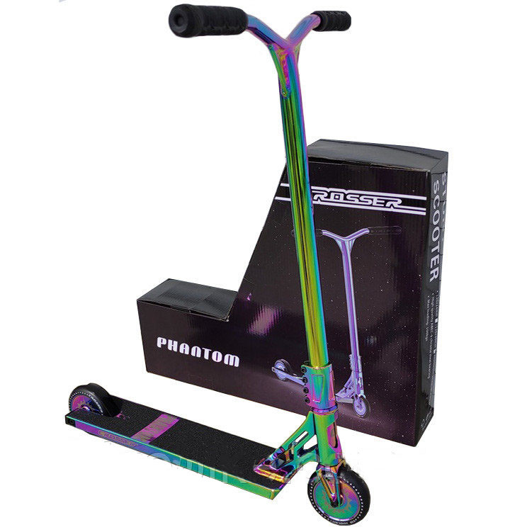

Трюковый самокат Crosser Phantom 120x30 с пегами радужный