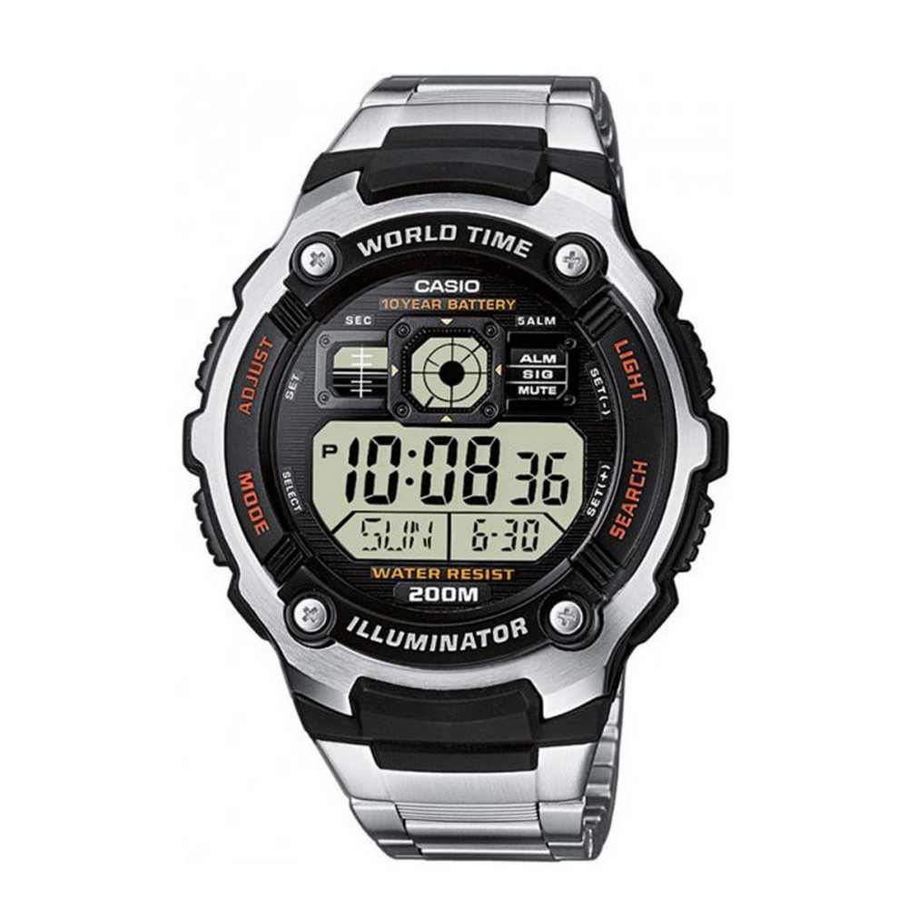 

Мужские электронные часы Casio Silver наручные спортивные на стальном браслете + коробка (1006-1660)