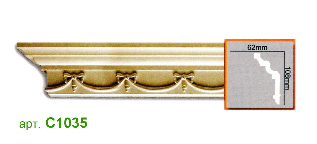 

Карниз Gaudi C1035 (108x62)мм