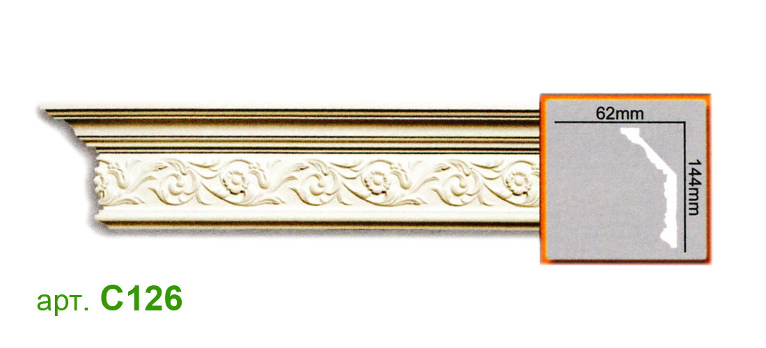 

Карниз Gaudi C126 (144x62)мм