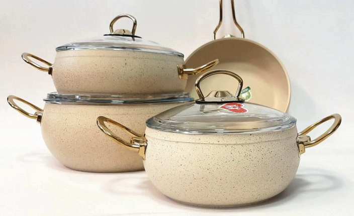 

Набор посуды с гранитным покрытием Casa Royal Gold Beaty G-UKR2020 White