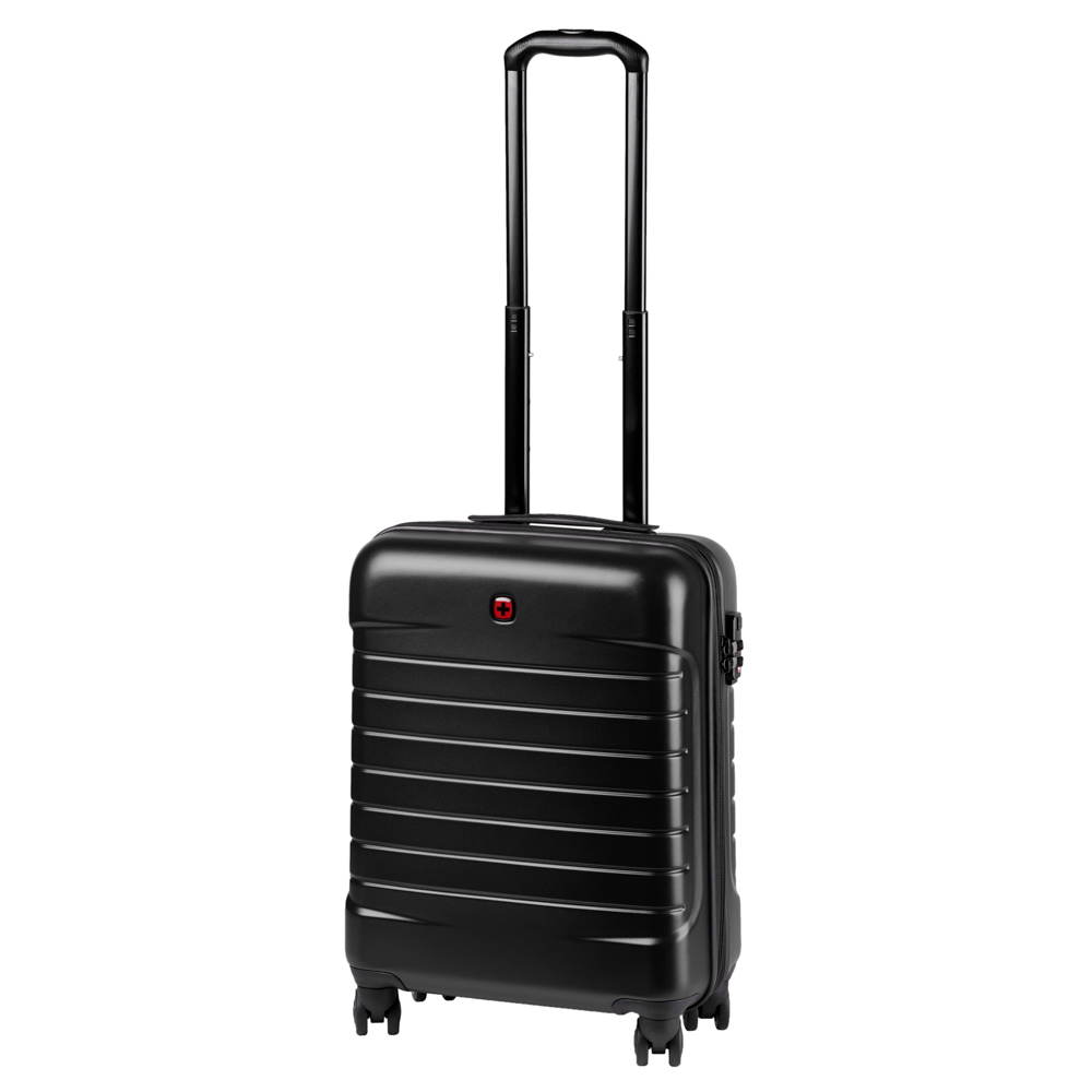 

Чемодан пластиковый Wenger, Lyne, малый, 4 колеса, чёрный (610109)