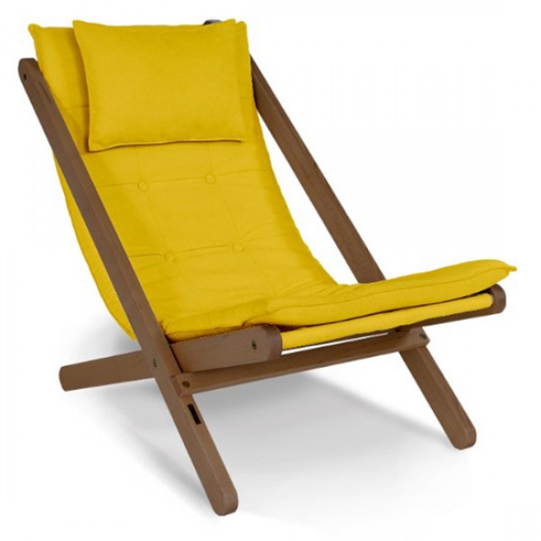 

Шезлонг из массива дерева бук Allegro Woodman орех/желтый
